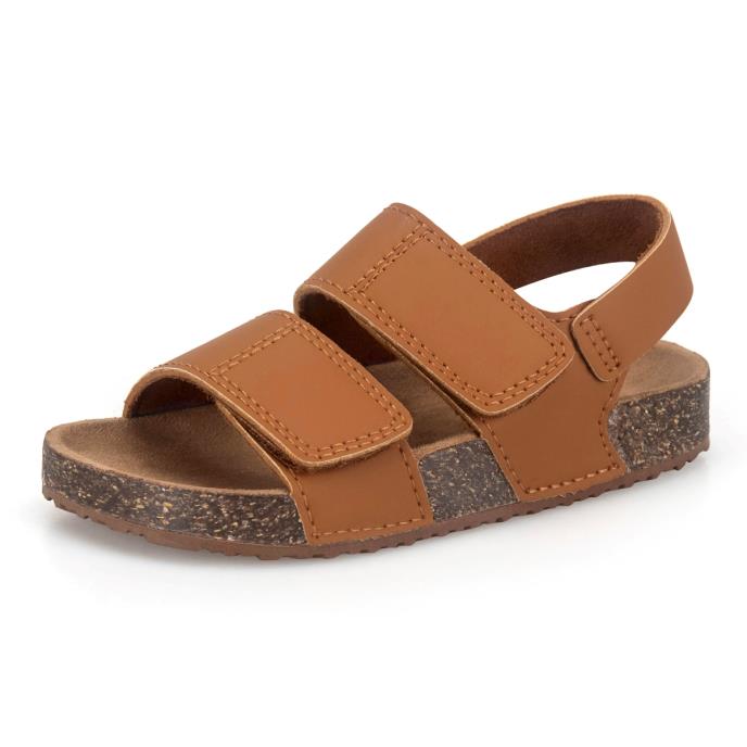 totes® Kids Double Buckle Sandal With Back Strap Tan Extra Image 2